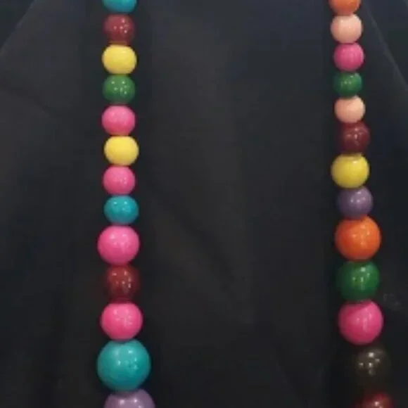NATASHA COLORED BALLS LONG NECKLACE - Picture 4 of 8
